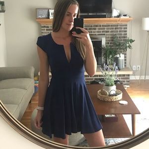 Lulus Navy Skater Dress